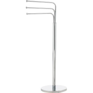 Portasciugamani a piantana cromato a tre bracci.