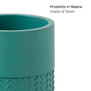 Portaspazzolino t.b.t. color turchese in resina, vista dettaglio.