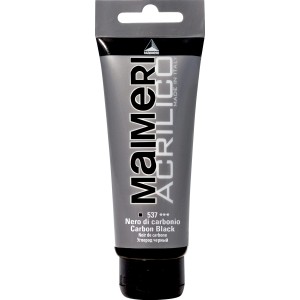 Maimeri Acrilico colore acrilico, Nero Carbonio in tubetto.