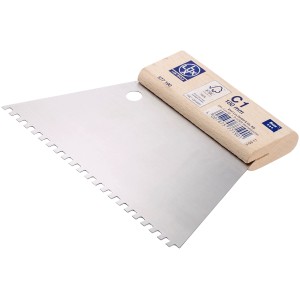 Spatola dentata LUX Classic, larghezza 180 mm, con denti 4x4 mm per colla per piastrelle.