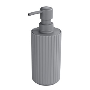 Dispenser sapone grigio Allstar Minas con design a coste, capacità 280 ml.