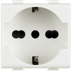 Presa bianca t.b.t. per placche e comandi.