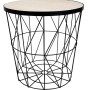 Tavolino contenitore kaori con top in mdf Ø 38X40 cm nero