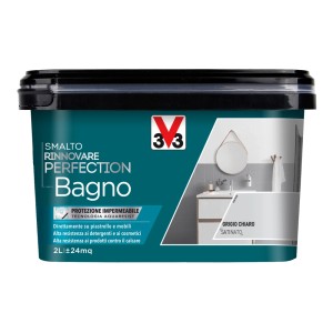 Barattolo di smalto per bagni 't.b.t.': Grigio chiaro satinato, per piastrelle, mobili e altro. Impermeabile.