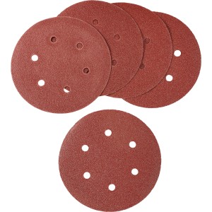 Dischi abrasivi LUX per levigatrice eccentrica, Ø 150 mm, grana 80, forati, 5 pezzi