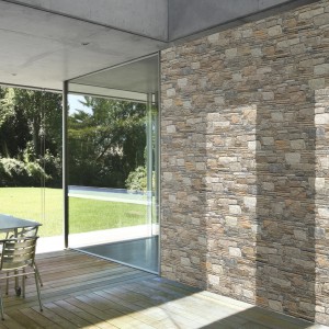 Rivestimento murale con t.b.t. effetto pietra. Piastrelle da rivestimento.