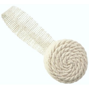 Fermaglio per tende in tessuto, stile corda, color naturale.