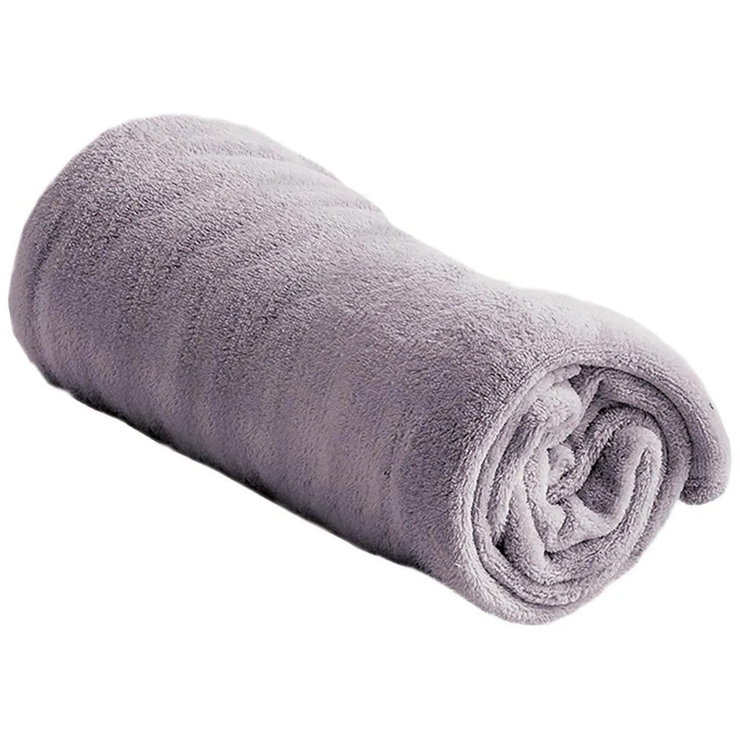 Coperta o plaid t.b.t. lilla arrotolata.