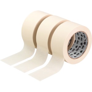 Set di nastro adesivo in carta crespa beige, 3 rotoli da 50 m, per mascheratura durante la pittura.