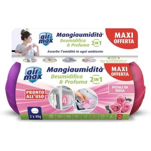 Kit mangiaumidità profumato petali di rosa Deo Mini 2 pezzi 40 g