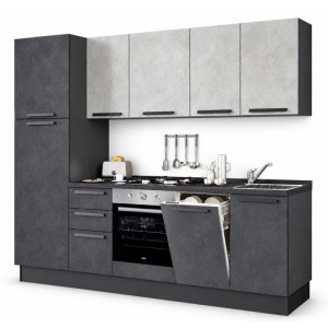 Cucina completa Licola reversibile 255 cm grigio