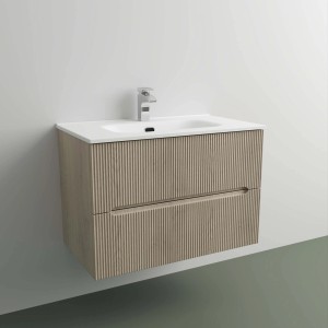 Mobile bagno t.b.t. con due cassetti e lavabo da appoggio.