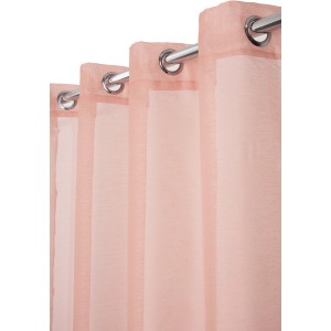 Tenda in tessuto t.b.t. rosa delicato con occhielli per il soggiorno.