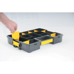 Stanley SortMaster Junior Organizer con scomparti regolabili per piccoli oggetti.