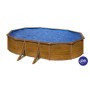 Piscina ovale Gre Pool Sicilia effetto legno, 500x300x120 cm, piscina con pareti in acciaio color legno.