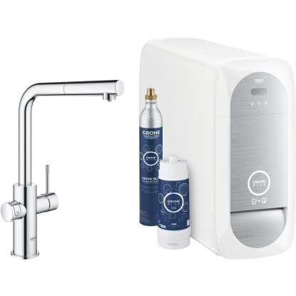 Starter kit Miscelatore cucina monocomando Grohe Blue Home cromo