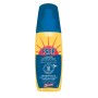 Lozione antizanzare t.b.t. in flacone giallo con tappo blu.