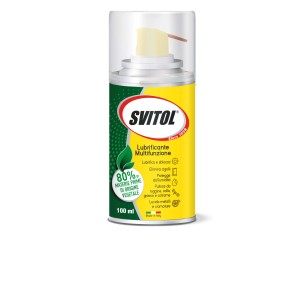 Lubrificante multifunzione Svitol in bomboletta spray giallo/verde. Lubrifica, sblocca e pulisce.