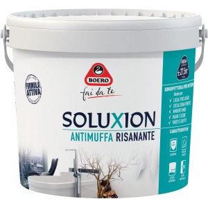 Secchio di pittura antimuffa per interni Boero Soluxion, bianco.